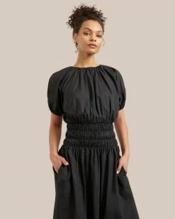 Hua Jia Krysta Cinched Waist Blouson Top Dress