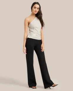 Hua Jia Laurie One-Shoulder Linen Blouse Celebrate