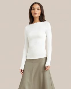 UBASE INTERNATIONAL, INC. Lounge Layla Slit-Neck Long-Sleeve Tee