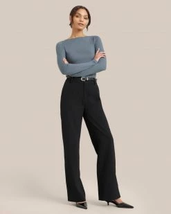 UBASE INTERNATIONAL, INC. Lounge Layla Slit-Neck Long-Sleeve Tee