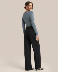 UBASE INTERNATIONAL, INC. Lounge Layla Slit-Neck Long-Sleeve Tee