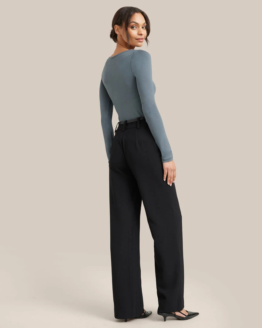 UBASE INTERNATIONAL, INC. Lounge Layla Slit-Neck Long-Sleeve Tee