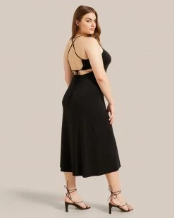 Hua Jia Liliana Cupro Lace Up Back Dress Clothing