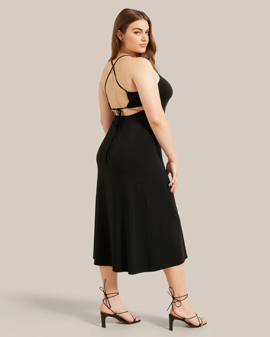 Hua Jia Liliana Cupro Lace Up Back Dress Clothing