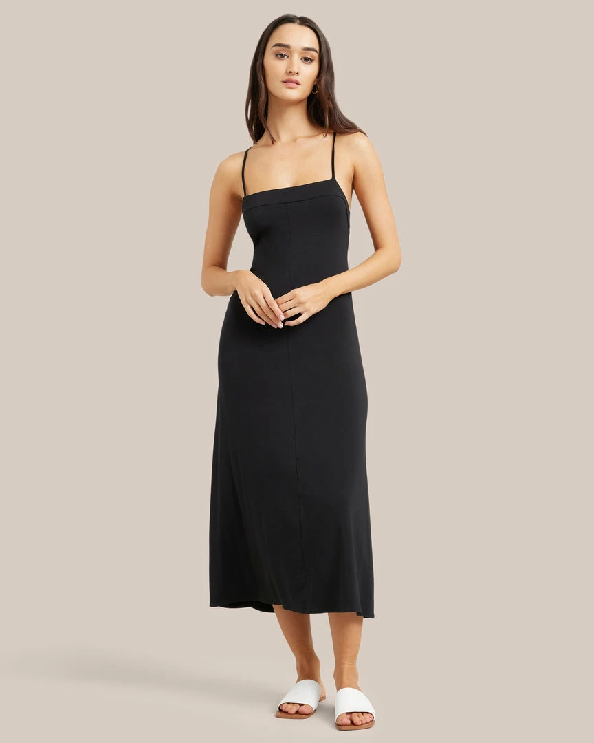 Hua Jia Liliana Cupro Lace Up Back Dress Clothing