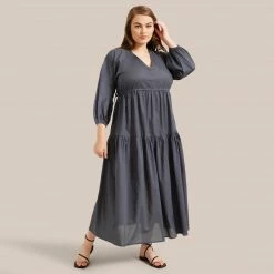 Fashion Apparels Lyra Organic Cotton Tiered Maxi Dress Vacation