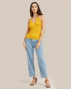 Sky Ocean Development Limited Marianna Ribbed Double Strap Tank Clothing