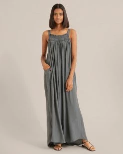 GRADE AND GATHER Matilda Sleeveless Smocked Maxi Dress Clothing