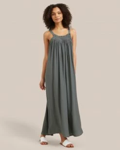 GRADE AND GATHER Matilda Sleeveless Smocked Maxi Dress Clothing