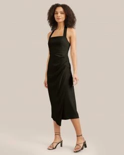 Hua Jia Celebrate Mira Square-Neck Halter Midi Dress