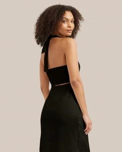 Hua Jia Celebrate Mira Square-Neck Halter Midi Dress