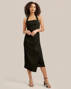 Hua Jia Celebrate Mira Square-Neck Halter Midi Dress