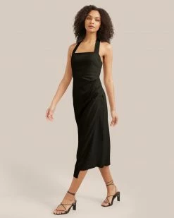 Hua Jia Celebrate Mira Square-Neck Halter Midi Dress