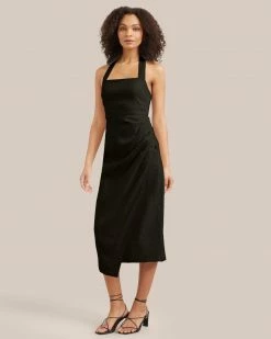 Hua Jia Celebrate Mira Square-Neck Halter Midi Dress