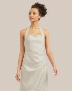 Hua Jia Celebrate Mira Square-Neck Halter Midi Dress