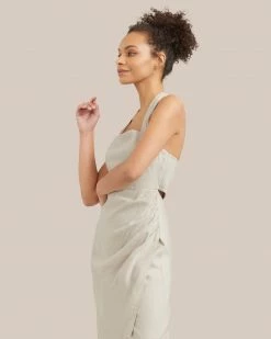 Hua Jia Celebrate Mira Square-Neck Halter Midi Dress