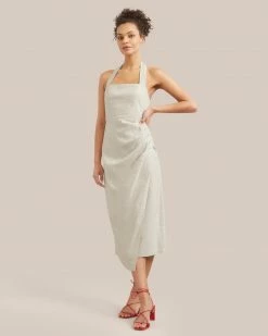 Hua Jia Celebrate Mira Square-Neck Halter Midi Dress