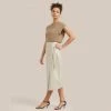 Fashion Apparels Nicolette Wrap-Front Cotton Skirt Lounge