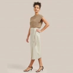 Fashion Apparels Nicolette Wrap-Front Cotton Skirt Lounge