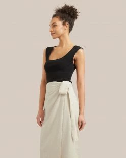 Fashion Apparels Nicolette Wrap-Front Cotton Skirt Lounge