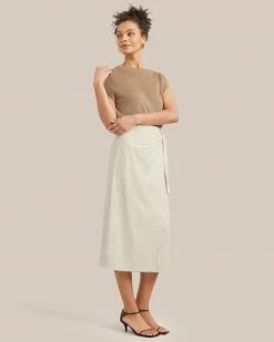 Fashion Apparels Nicolette Wrap-Front Cotton Skirt Lounge