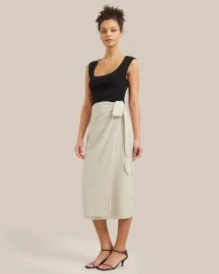 Fashion Apparels Nicolette Wrap-Front Cotton Skirt Lounge