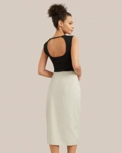 Fashion Apparels Nicolette Wrap-Front Cotton Skirt Lounge