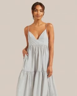 Hua Jia Oralia Taffeta Sweetheart Neck Tiered Dress Celebrate