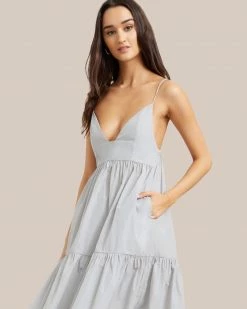 Hua Jia Oralia Taffeta Sweetheart Neck Tiered Dress Celebrate