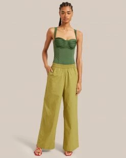 Fashion Apparels Paula Smocked Waist Wide Leg Pant Vacation