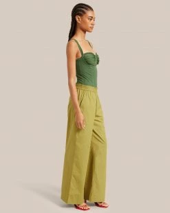 Fashion Apparels Paula Smocked Waist Wide Leg Pant Vacation