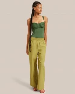 Fashion Apparels Paula Smocked Waist Wide Leg Pant Vacation
