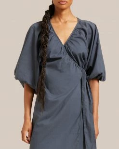 Fashion Apparels Paz Puff Sleeve Wrap Mini Dress Clothing