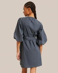 Fashion Apparels Paz Puff Sleeve Wrap Mini Dress Clothing