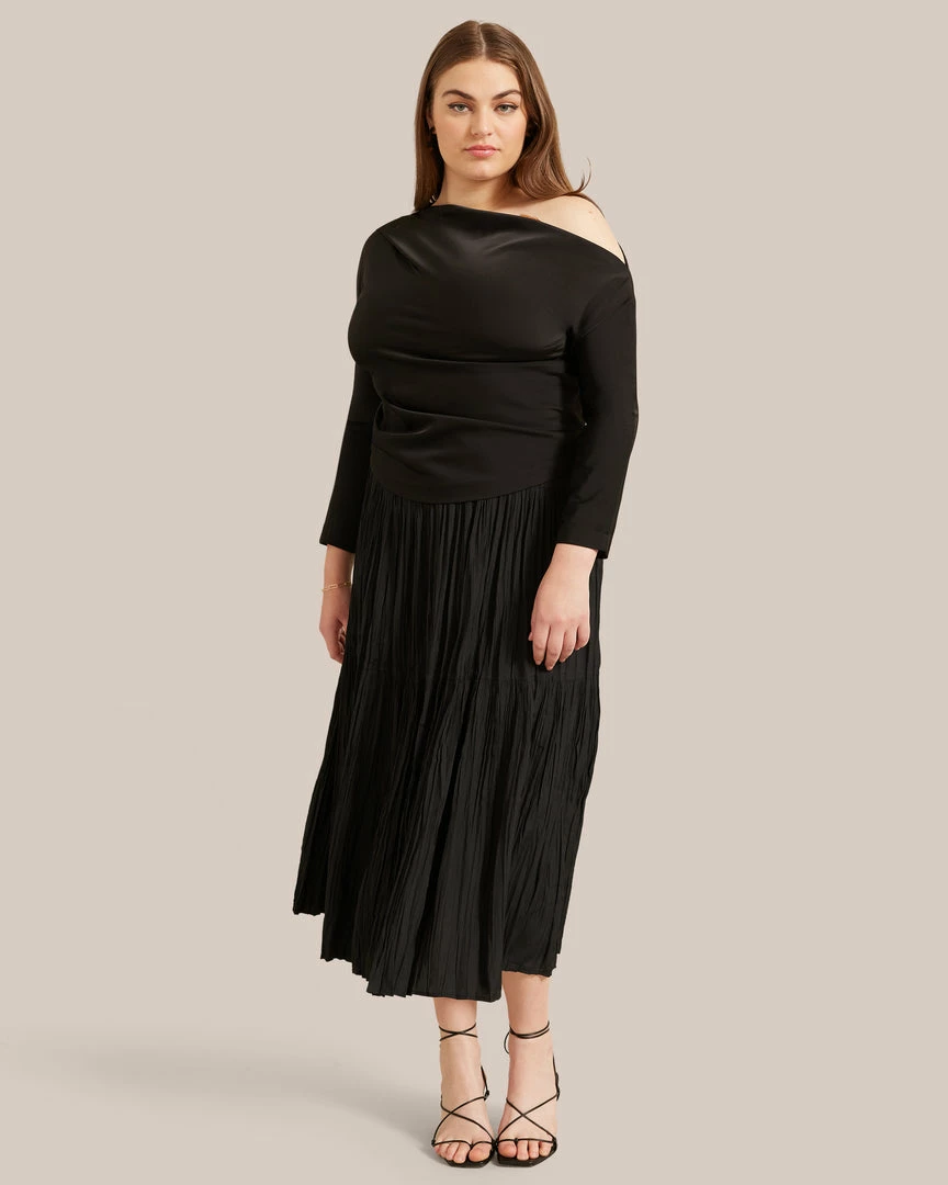 Hua Jia Celebrate Peyton Draped One Shoulder Blouse