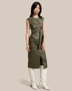 Hua Jia Celebrate Pilar Vegan Leather Tie-Front Dress