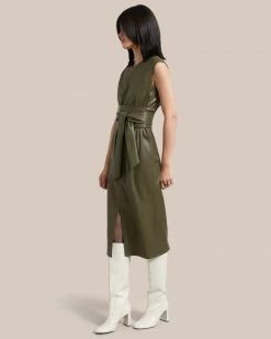 Hua Jia Celebrate Pilar Vegan Leather Tie-Front Dress