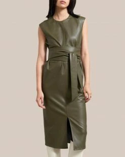 Hua Jia Celebrate Pilar Vegan Leather Tie-Front Dress