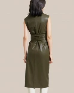 Hua Jia Celebrate Pilar Vegan Leather Tie-Front Dress