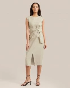 Hua Jia Pilar Vegan Leather Tie-Front Dress Celebrate
