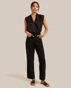 Fashion Apparels Clothing Row V-Neck Cotton Blouse