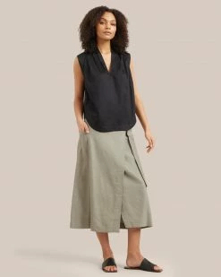 Fashion Apparels Clothing Row V-Neck Cotton Blouse