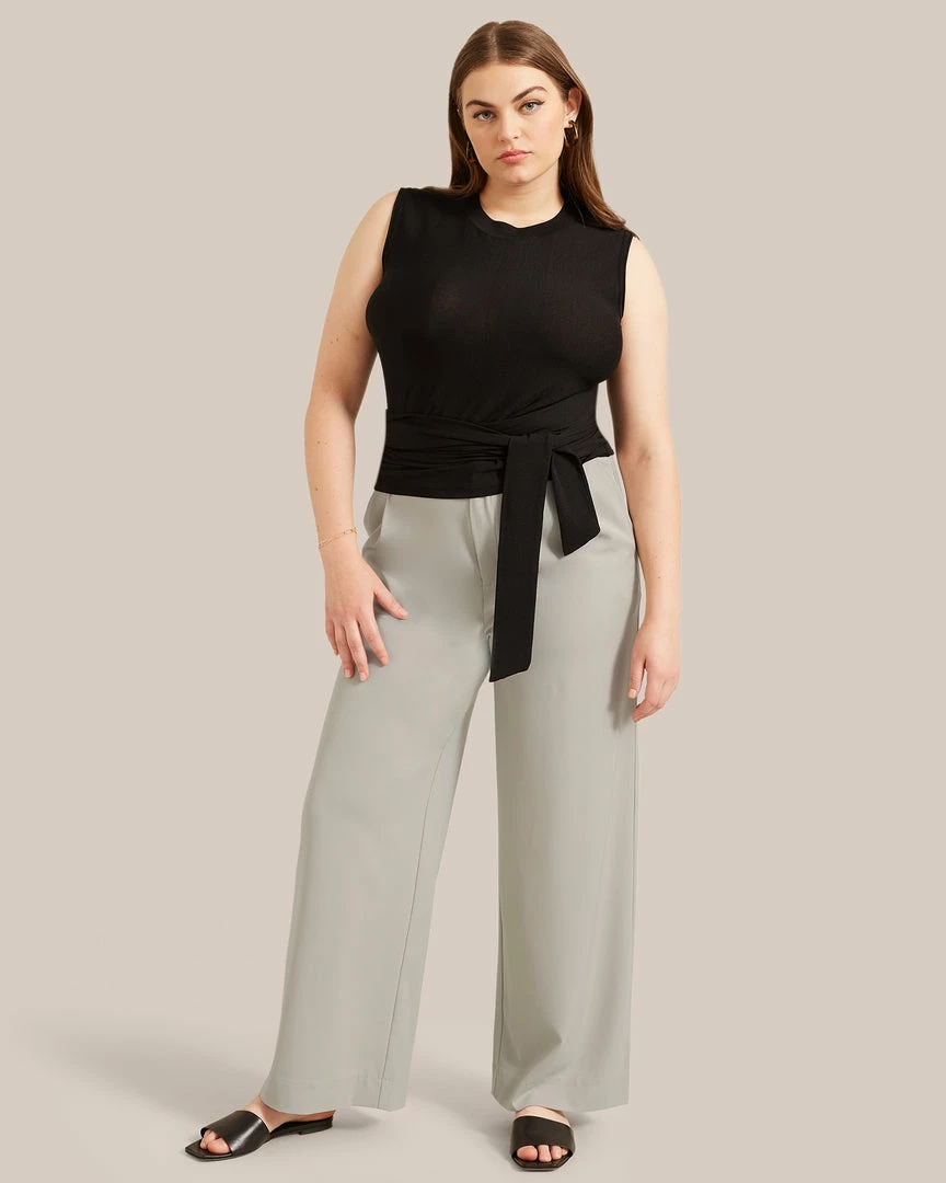 Sky Ocean Development Limited Clothing Rumi Cropped Sleeveless Wrap Tee