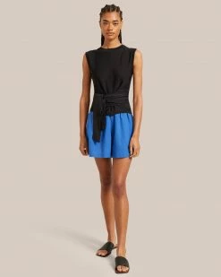 Sky Ocean Development Limited Clothing Rumi Cropped Sleeveless Wrap Tee