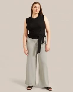 Sky Ocean Development Limited Clothing Rumi Cropped Sleeveless Wrap Tee