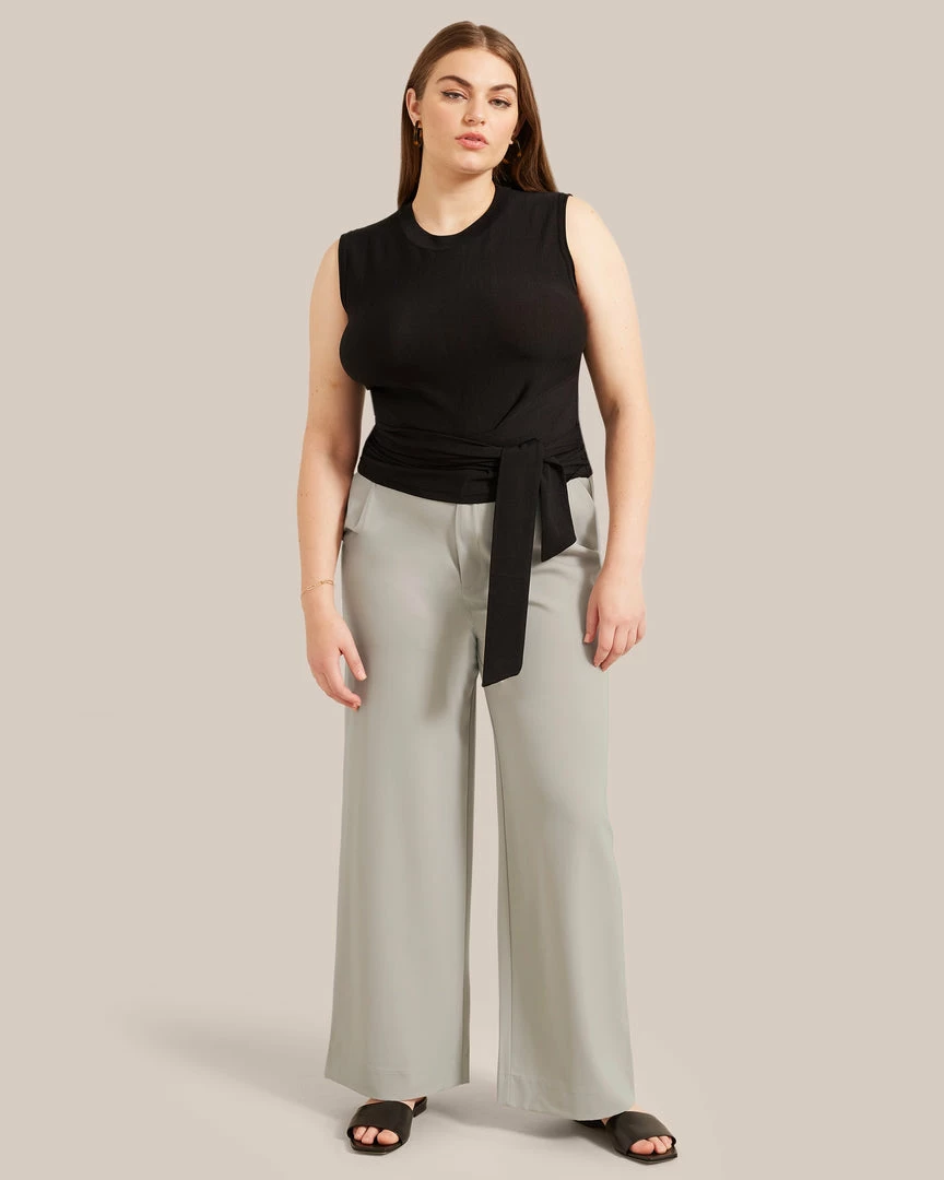 Sky Ocean Development Limited Clothing Rumi Cropped Sleeveless Wrap Tee