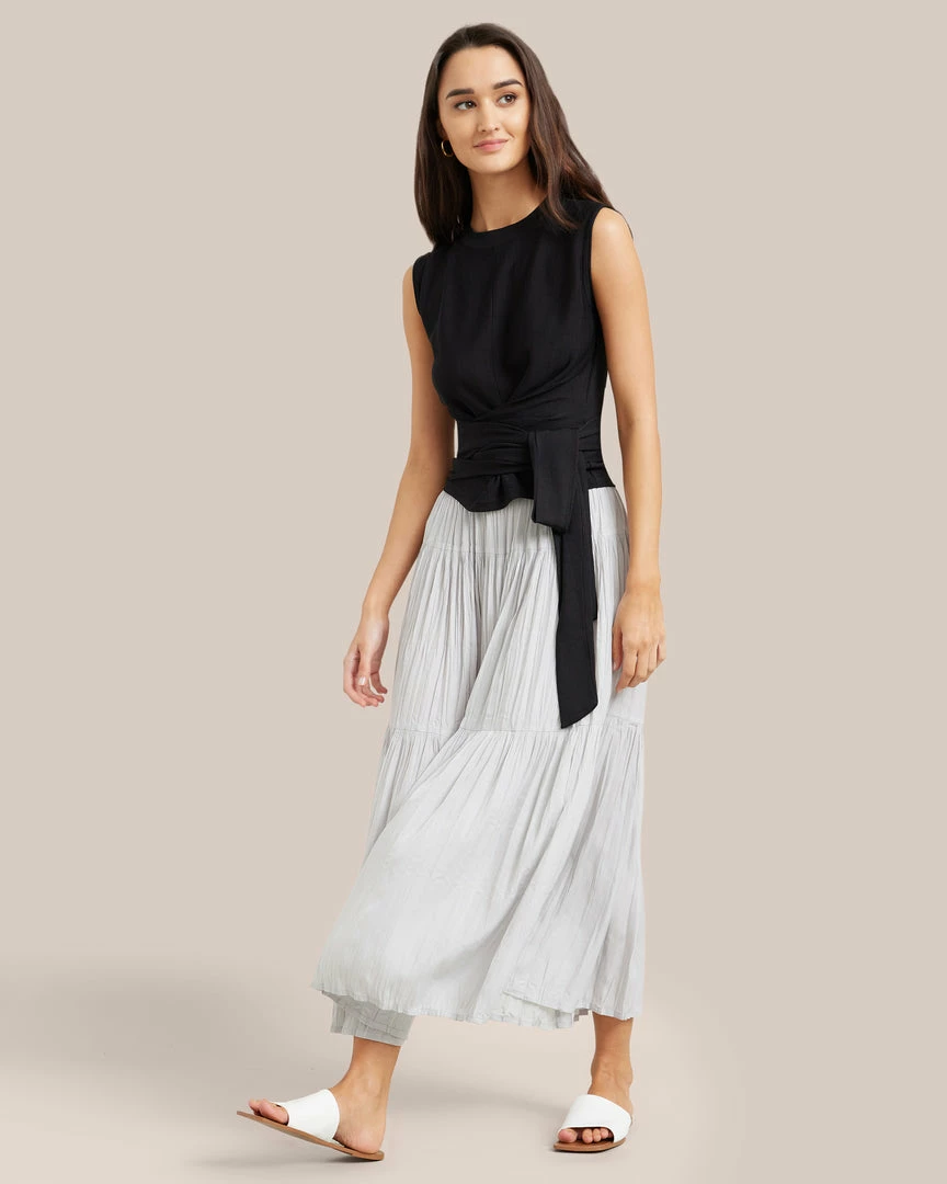 Sky Ocean Development Limited Clothing Rumi Cropped Sleeveless Wrap Tee