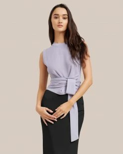 Sky Ocean Development Limited Rumi Cropped Sleeveless Wrap Tee