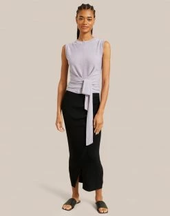 Sky Ocean Development Limited Rumi Cropped Sleeveless Wrap Tee