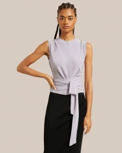 Sky Ocean Development Limited Rumi Cropped Sleeveless Wrap Tee